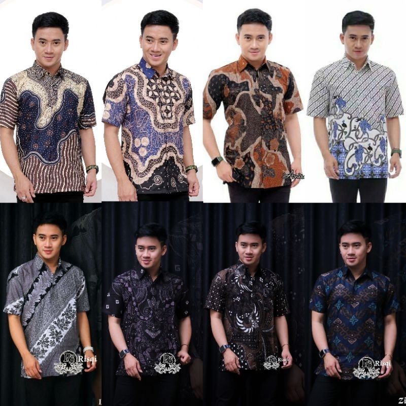 kemeja batik lengan pendek kemejastaly batik pria kain katun mikro