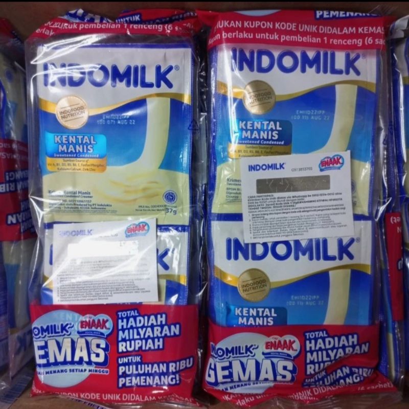 

susu kental manis indomilk sachet 37gr putih/plain