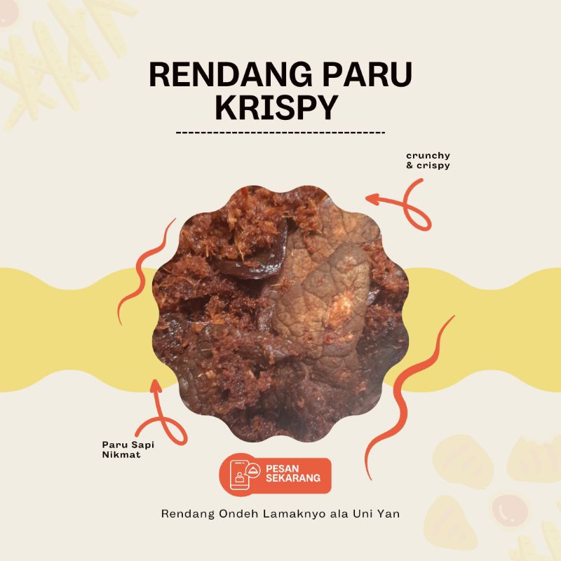 

Rendang Paru Sapi ONDEH lamaknyo ala Uni Yan 250 gram