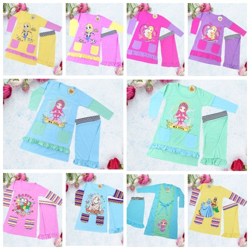 Gamis Anak Perempuan My life -Baju Anak Perempuan hijab sporty - smiling cat 1-9tahun M-VIN