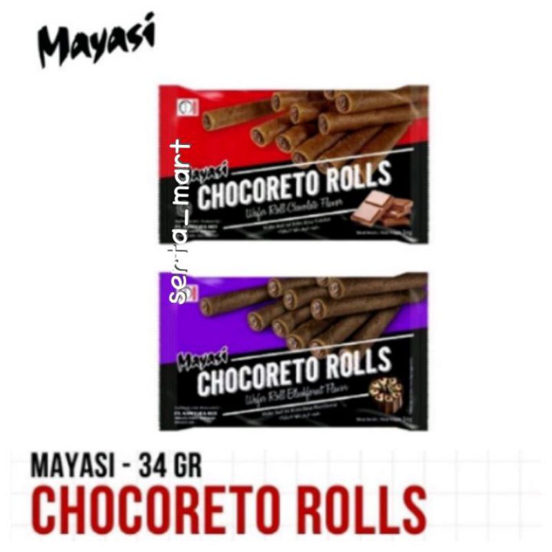 

Mayasi Chocoreto Rolls 34gr - Wafer Mini Rolls