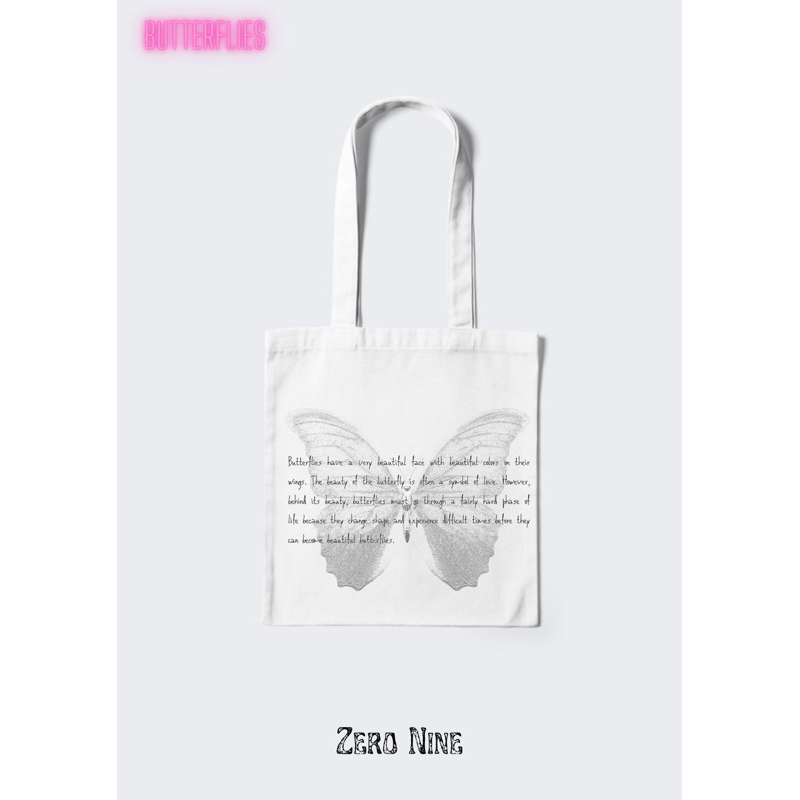 TOTE BAG KUPU-KUPU Aesthetic - ZERO NINE