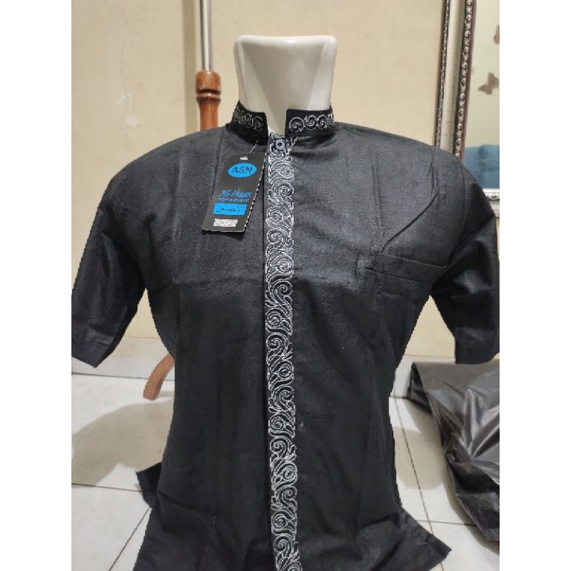 baju koko al - ihsan bahan jacquard