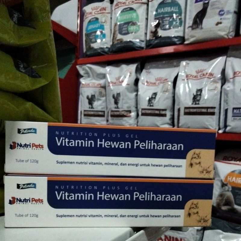 Nutri pets Animal Health Nutrition plus gel supelemen nutrisi vitamin dan energi hewan Nutri pets tube of 120gr