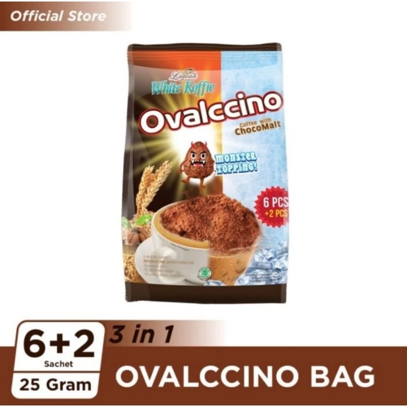 

Kopi Luwak White Koffie Ovalcino Bag 6+2x25gr