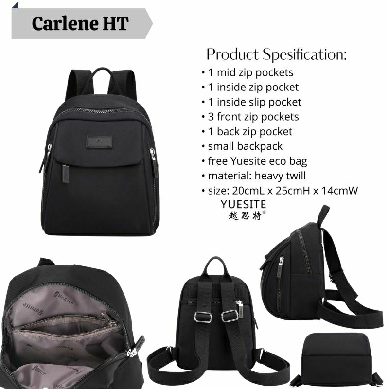 TAS RANSEL KECIL KEKINIAN YUESITE CARLENE HT SMALL BACKPACK