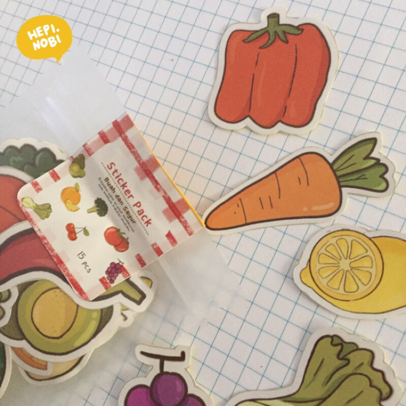 

HepiNobi - Stiker dekorasi sayur buah lucu scrapbook journal cute fruit vegetable