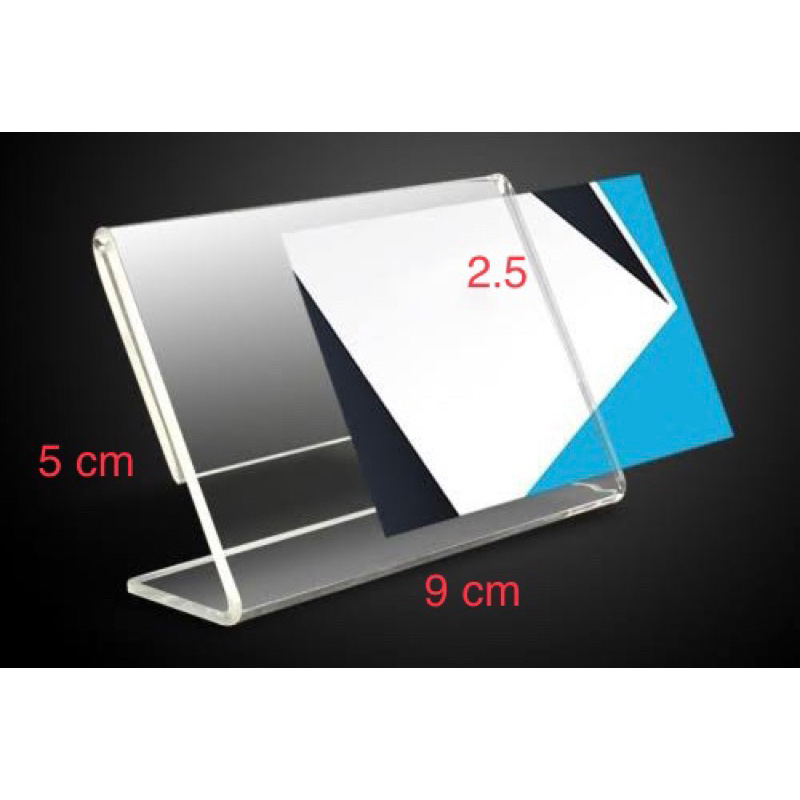

acrylic tent card L price tag/ name tag 2mm Tinggi 5 cm x Panjang 9