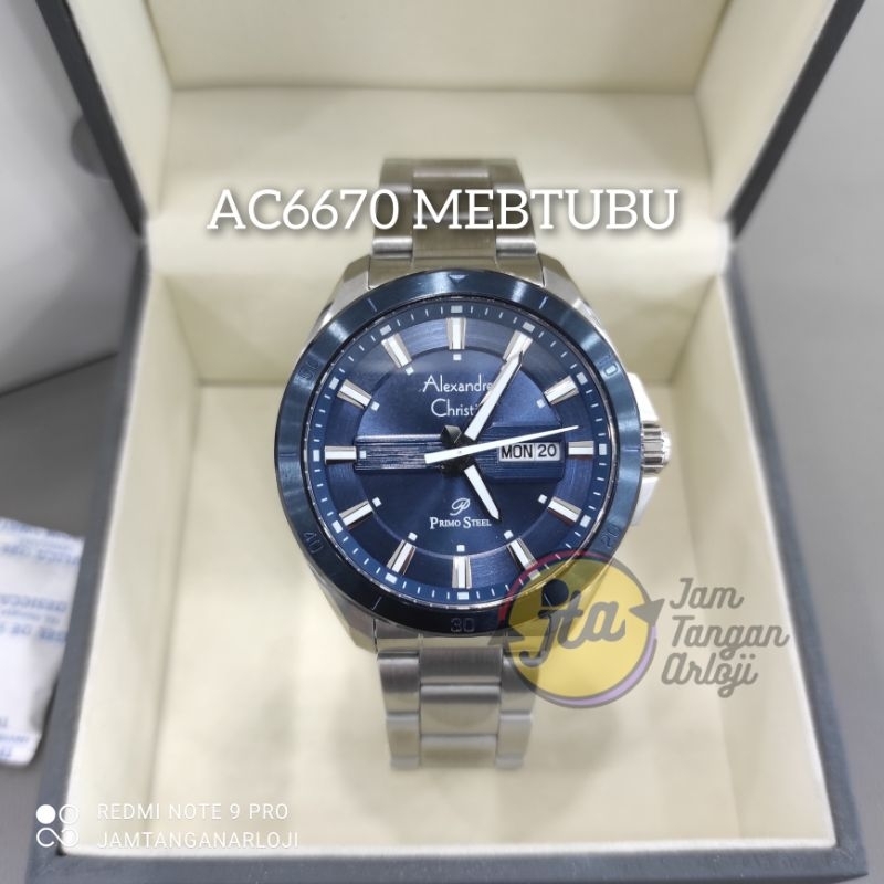 New Alexandre Christie Primo AC6670 Silver Navy Jam Tangan Pria AC 6670 MEBTUBU
