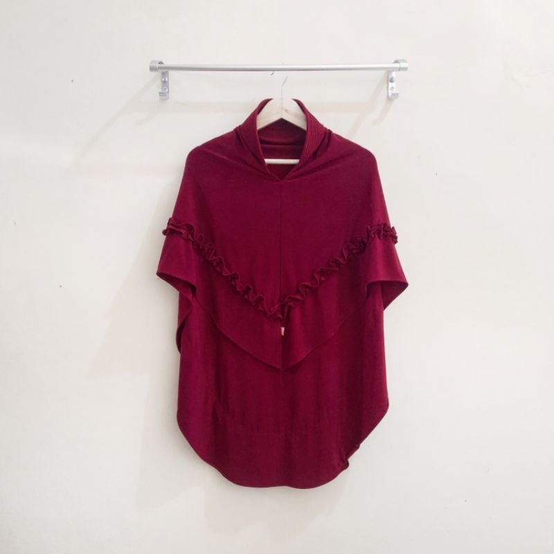 Bergo Hijab Instant Fitri Collection - Maroon [Preloved]