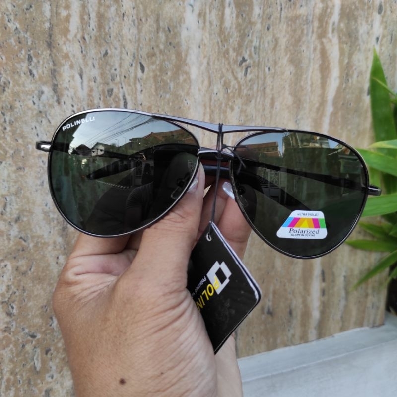 Paket | Kacamata polarized POLINELLI UV EMH1 Original pria wanita anti radiasi pelindung cahaya PASER IKAN