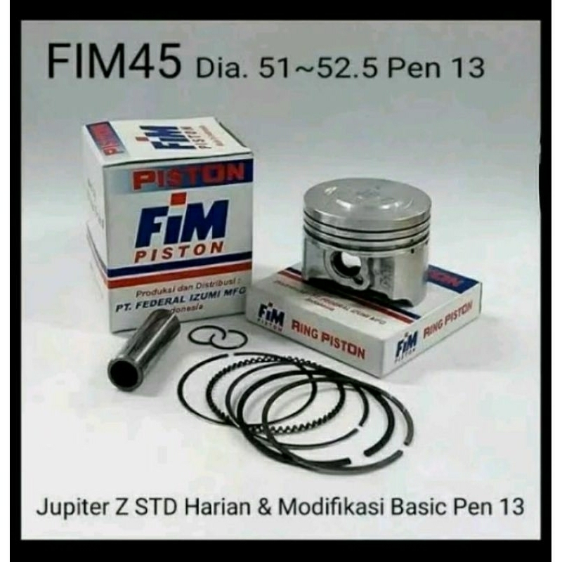 Piston kit Fim Yamaha Jupiter Z / Vega R Std (100) 52 mm / Seher jupiter Z