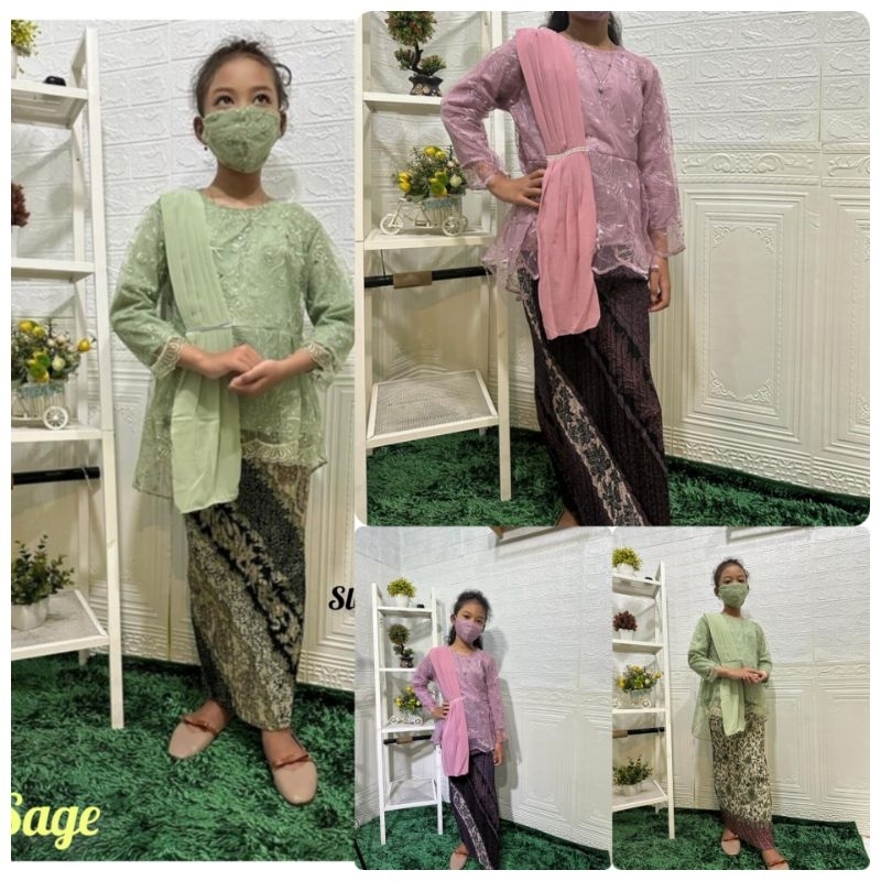 STELAN KEBAYA ANAK SELENDANG /Aurora slendang anak rok plisket