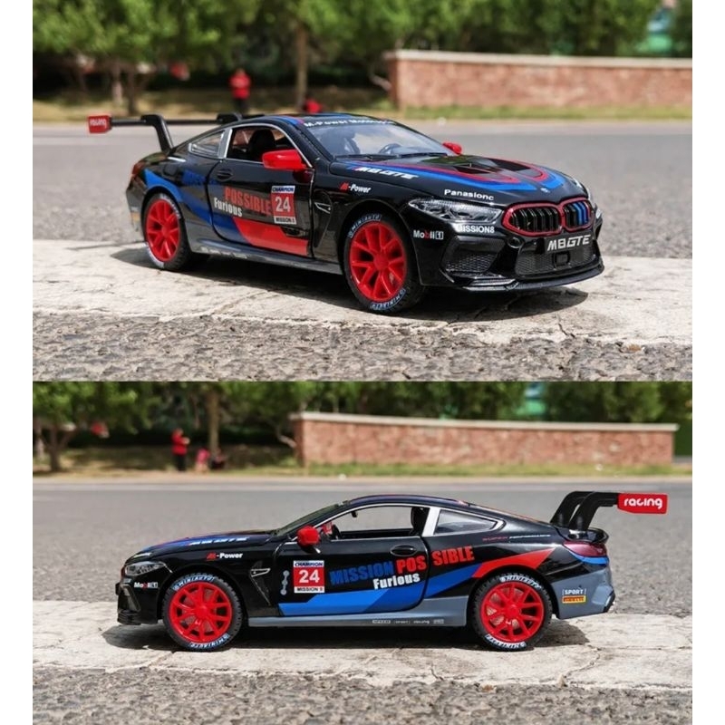 Diecast Mobil BMW M8 GLE Miniatur Die-cast Mobil Balap Sport Recing Skala 1:24