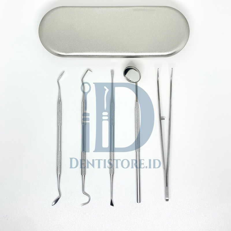 Alat Standart Dental Diagnostic Diagnostik Kit Set Pembersih Karang Gigi Isi 5 Standar Kaca Mulut Pi