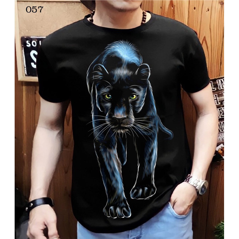 Kaos Distro Pria Motif Macan MC-black panther / Ready Size JUMBO XXL / Bisa COD