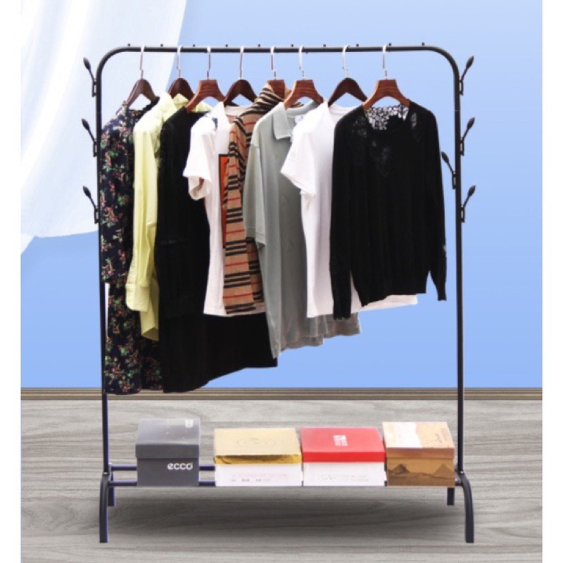 EA Rak Stand Hanger Single Gantungan Baju Besi Bongkar Pasang Gawang Besi Kuat  Display Pakaian