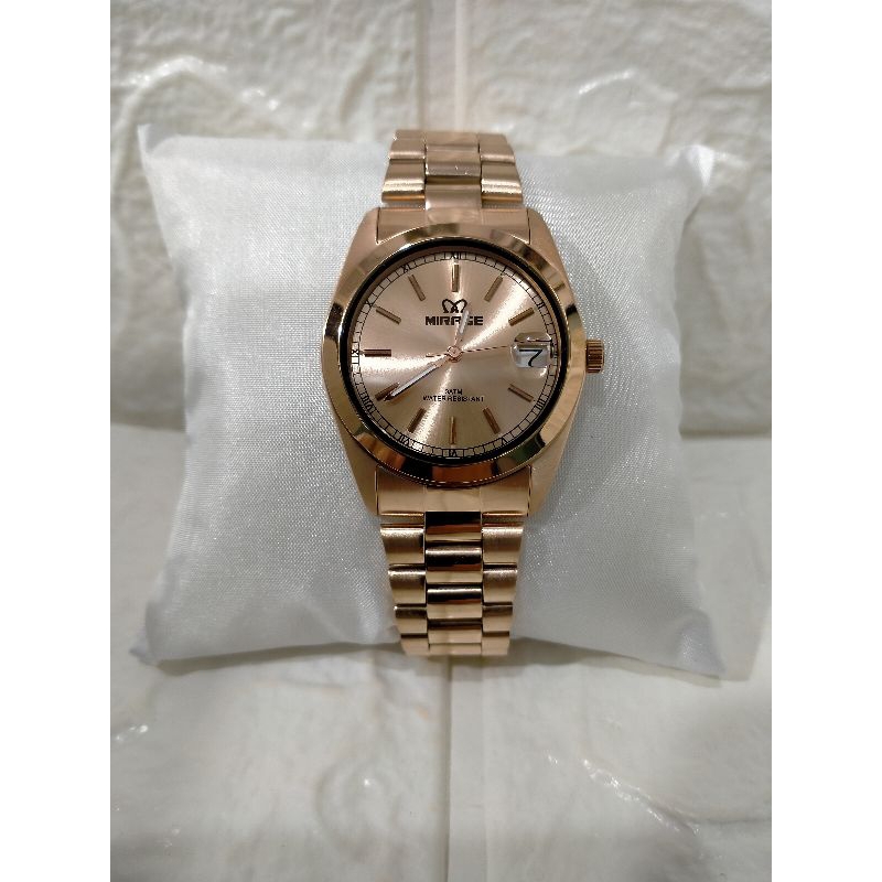 MIRAGE TS 195 M/JAM TANGAN PRIA RANTAI STAINLESS STELL WATER RESISTAINT