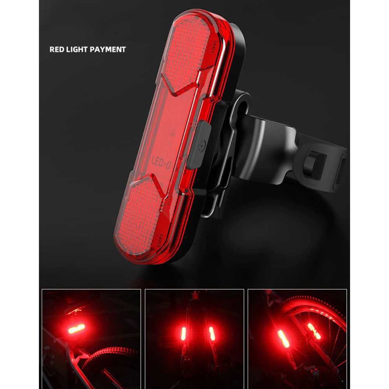 Lampu Belakang Sepeda ROBESBON USB Rechargeable Bicycle Tail Light - AS1010