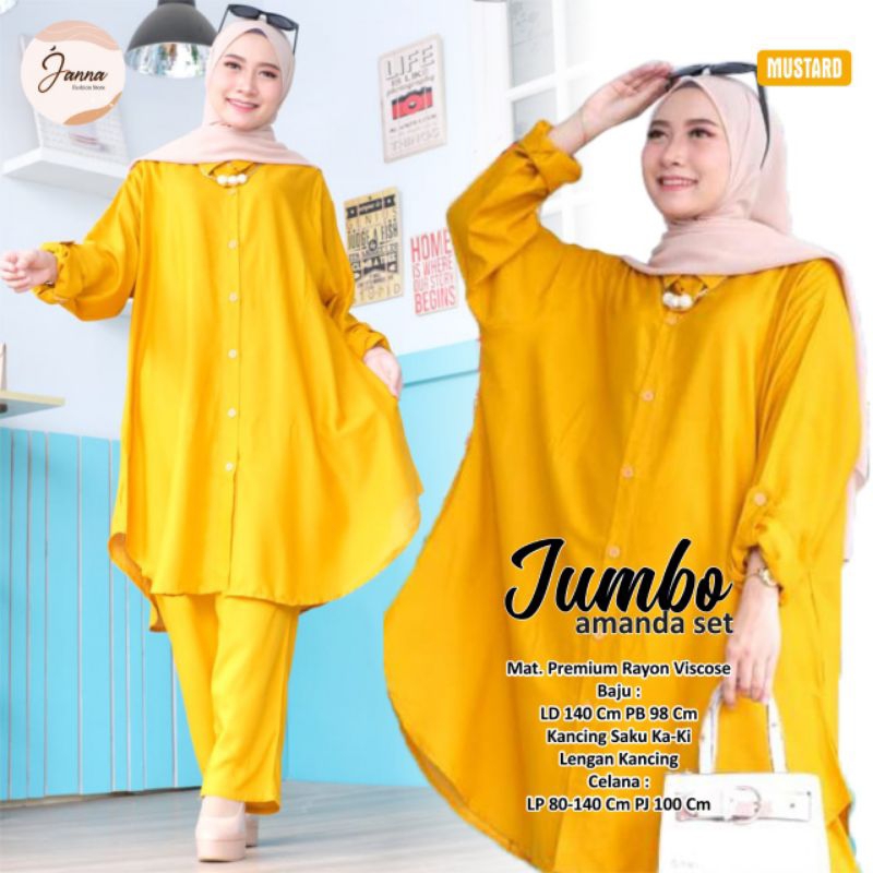 AMANDA JUMBO SET LD 140 cm SETELAN BAJU WANITA BY JANNA