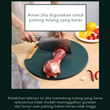 ONLYONE12 Cutting Board High Quality 2 in 1 / Talenan Bulat 2 in 1 dan Parutan Minimalis Bahan Anti Jamur Bakteri Bisa Berdiri