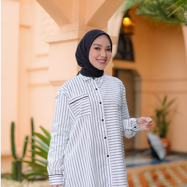 Eleanorre Saba Top Stripe Atasan Muslim Wanita