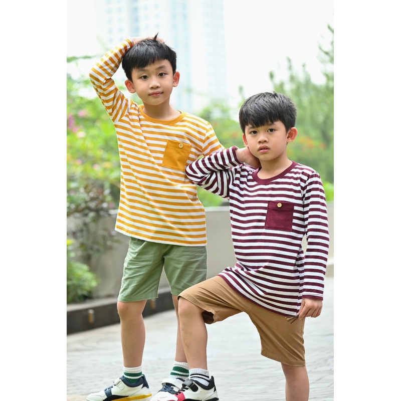 Stripes Shirt Kaos Lengan Panjang Anak