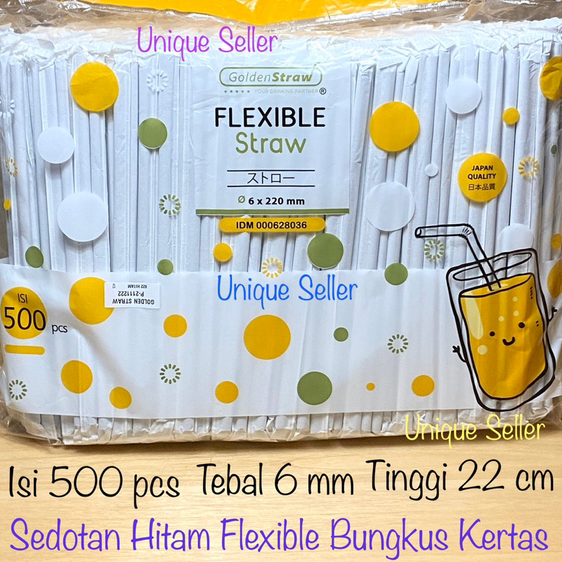 Sedotan Golden Straw Hitam Bungkus Kertas 6mm Tinggi 20 cm isi 500 pcs OXO BIODEGRADABLE / Sedotan Bubble Straw 6 mm Tinggi 20 cm isi 500 pcs / Sedotan Steril Hitam Lancip 6mm / Sedotan Wrapping Film 6 mm / Sedotan Flexible Hitam Plastik Ramah Lingkungan