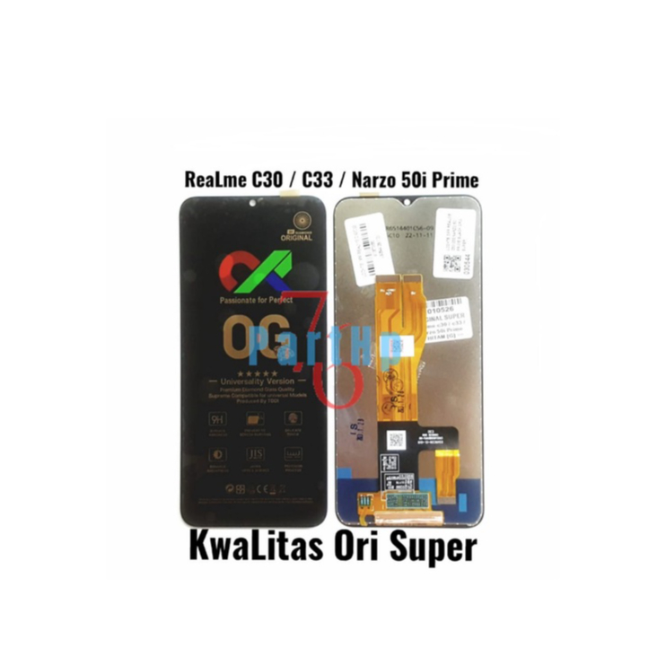 Lcd Touchscreen Fullset Kwalitas Ori Super Realme C30 - C33 - Narzo 50i Prime  - Hitam