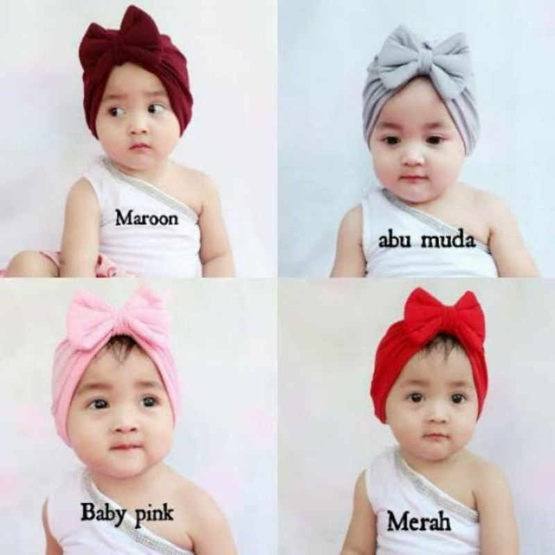 SUDAH LENGKAP WARNA BISA INSTANT BEST SELLER Turban Bayi perempuan Pita Busa tutup kepala bayi / ciput baby newborn / topi anak perempuan / grosir turban / turban kelinci / turban anak