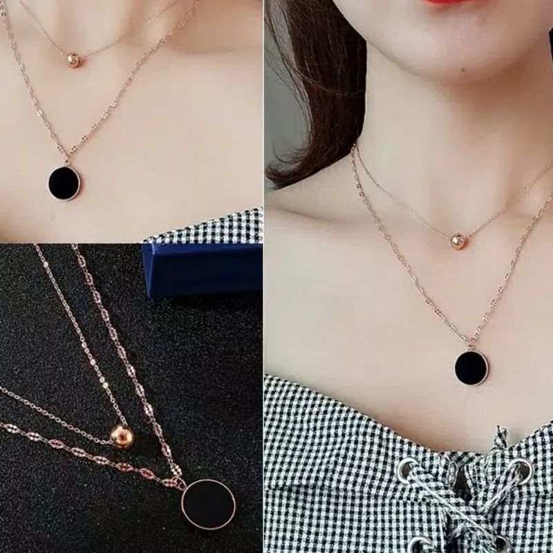 KALUNG TITANIUM BLACK STONE ANTI KARAT SELAMANYA