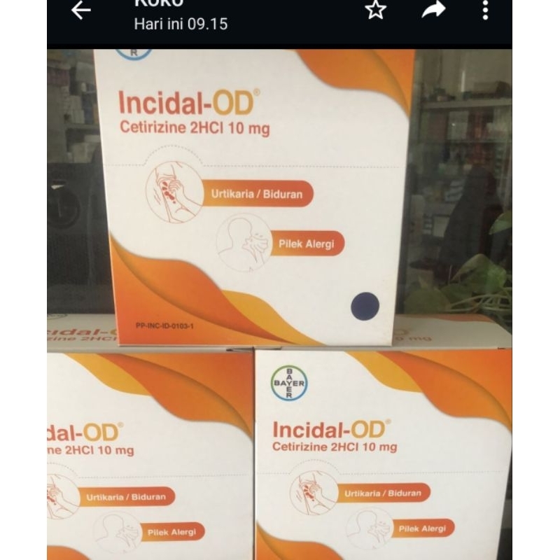 incidal-OD strip isi 4 obat gatal obat biduran
