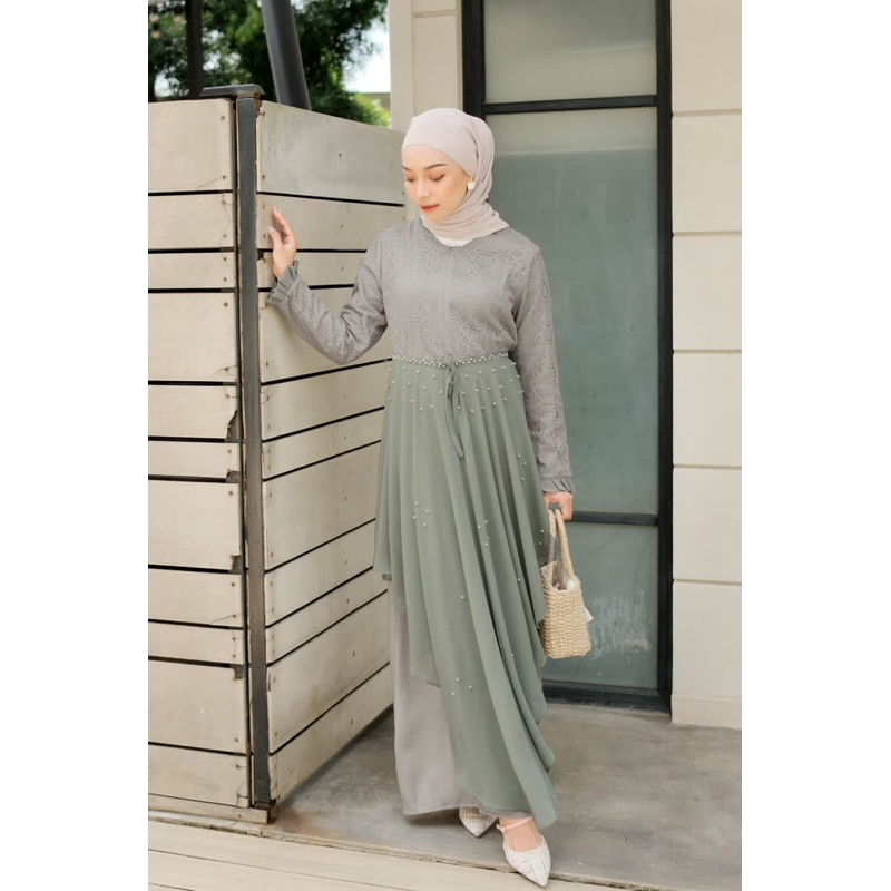 Laura Dress 5 In 1/Dress Brukat Multifungsi/Dress Selendang/Dress Pesta/Dress Kondangan/Dress Sage/Dress Jumbo