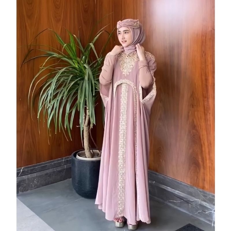 Kaftan Wanita Lebaran | Kaftan Putih Premium | Kaftan Jumbo Mewah Pesta | Kaftan Premium Import | Ka