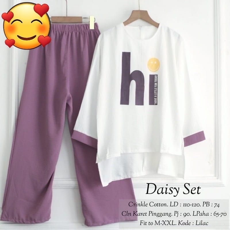 DAISY SET/Stelan Sablon Kringkle Viral/One Set Wanita Sablon Terbaru