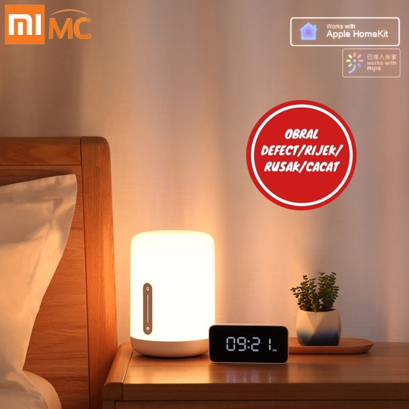 [OBRAL RIJEK] Bedside Lamp 2 Lampu Tidur LED RGB Bluetooth WiFi Touch Control - White