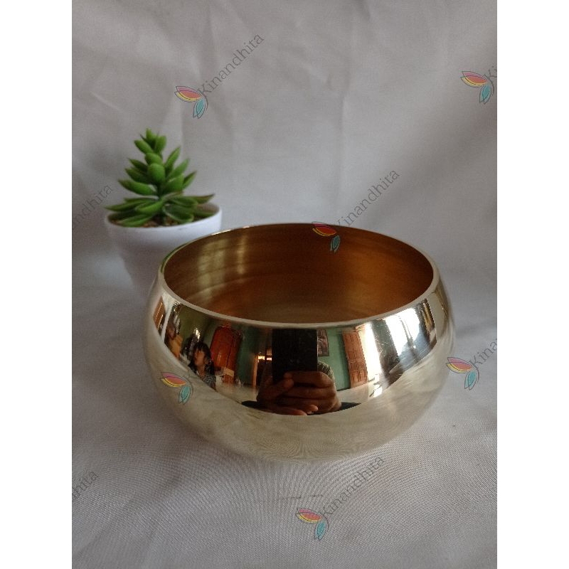 Singing Bowl Kecil Kuningan Hiolo Tempat Dupa Buhur Kemenyan Bokor Kuningan