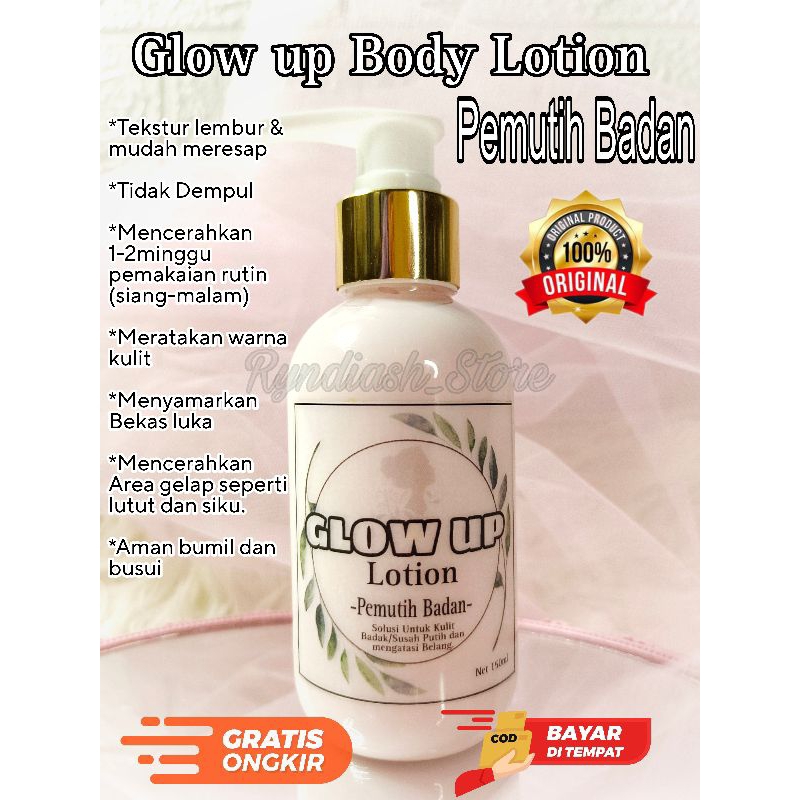 GLOW UP LOTION PEMUTIH, pemutih badan, serum pemutih.