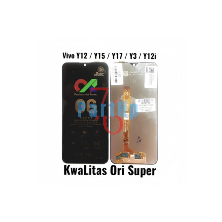 Lcd Touchscreen Fullset Kwalitas Ori Super Vivo Y12 - Y15 - Y17 - Y3 - Y12i - Hitam