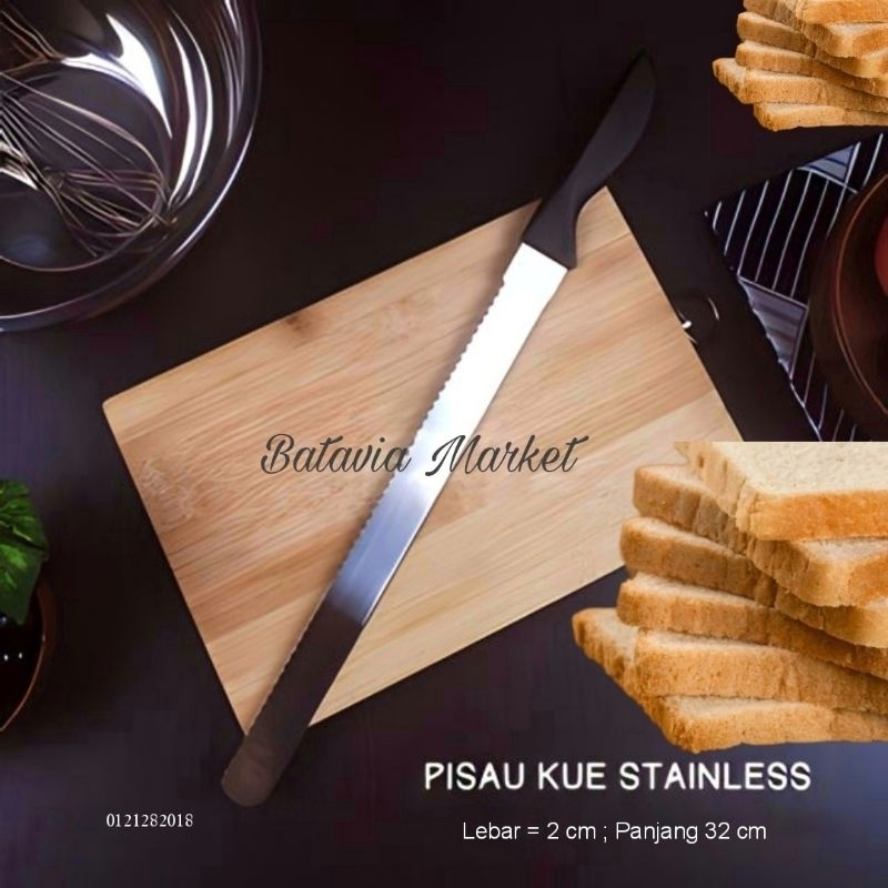 Pisau Roti Stainlesss Steel / Pisau Kue 2 in 1