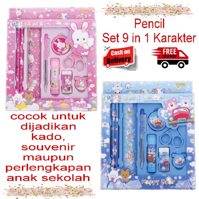 

Alat tulis sekolah/9in1Stationery/StationerySetSouvenir/AlatTulisKado