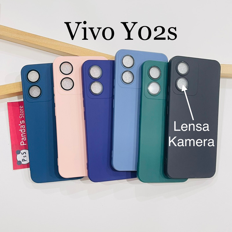 Case Vivo Y02s Lenspro Makaron Full Color Softcase Pro Lensa