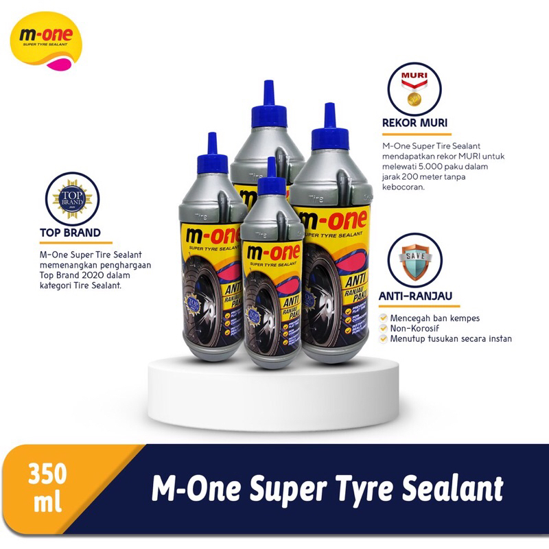 Cairan Tubeless TL Anti Bocor Ban Motor Penambal Tampalan Ban Pres Ban Luar Tire Sealant 350 ML M One M-One