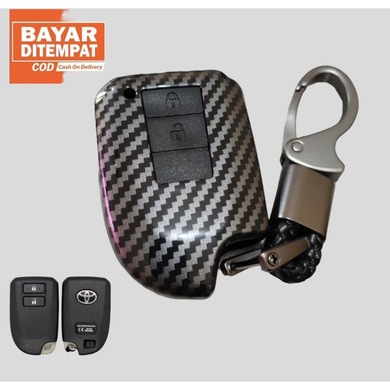 paket gantungan kunci mobil karbon keyless toyota yaris