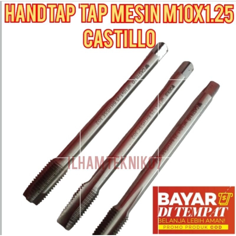 HandTap tap mesin tap m10x1.25 Castillo pembuat drat sekali jadi bortap tap lurus p mbuat drat ulang