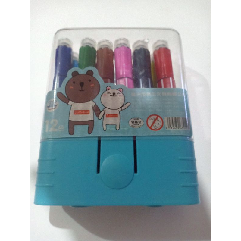 

water color pen fang feng stamp stempel n spidol 12 warna