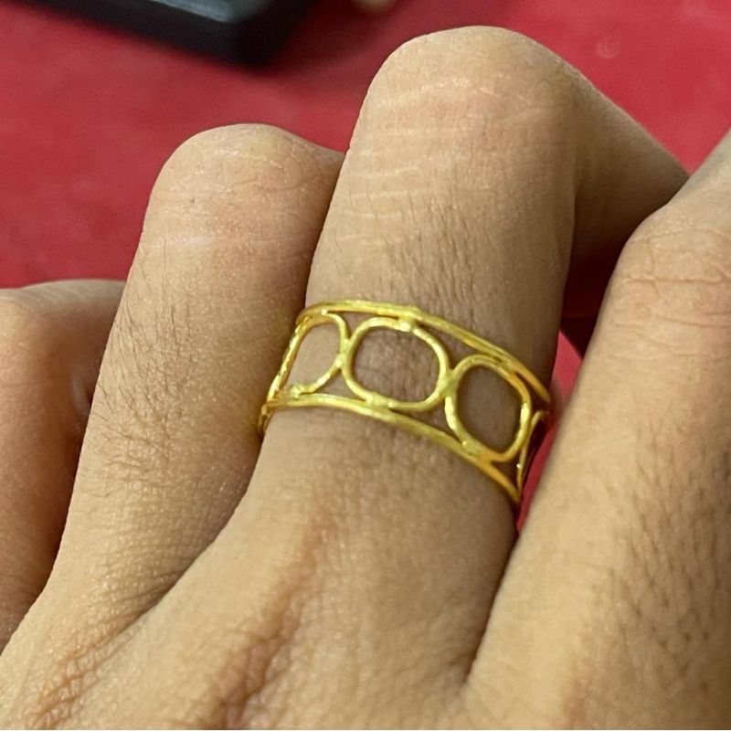 Cincin ring bulat emas 24K 999.9%