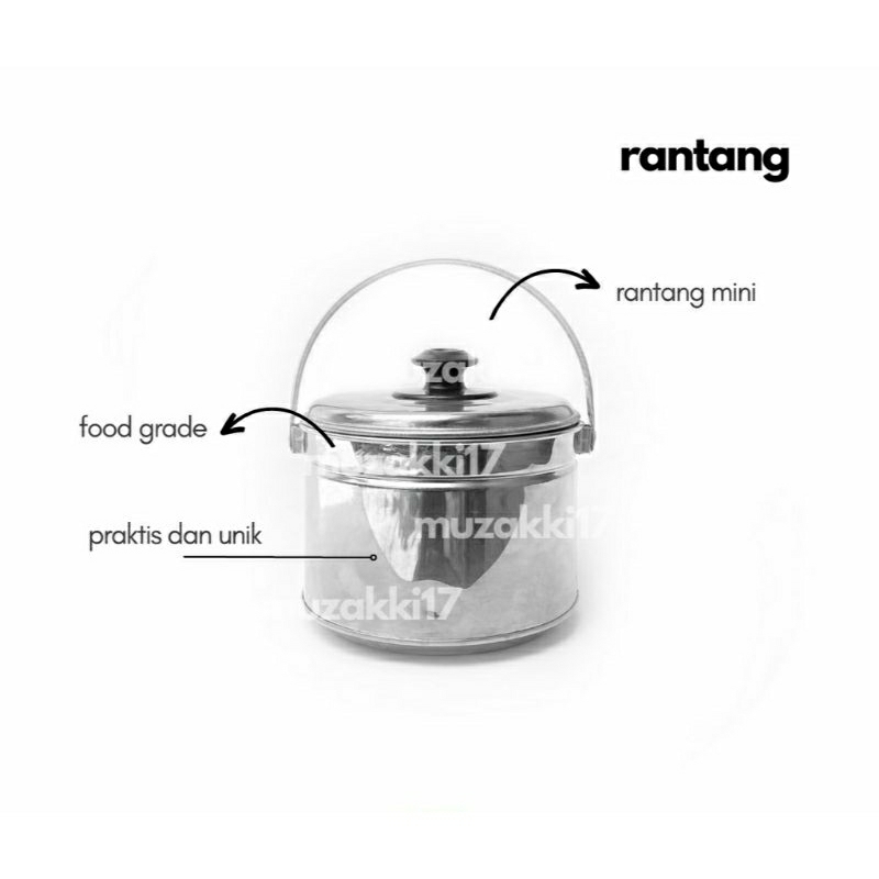 Rantang Tunggal Mini - Rantang Kuah Mini Stainless 14cm