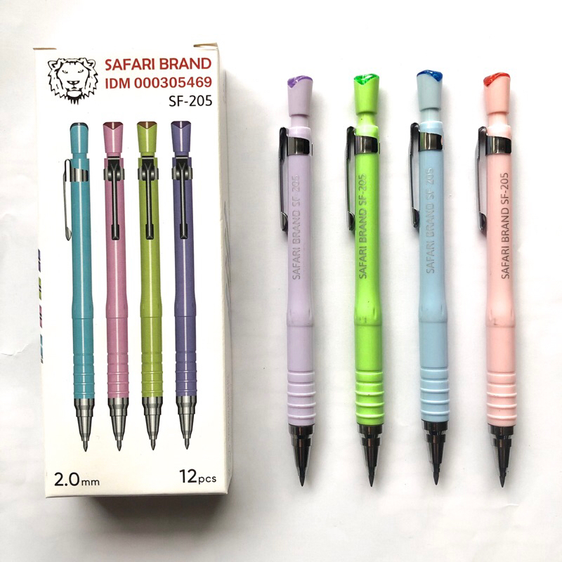 (12 Pcs) Pensil Mekanik 2.0 MM Safari Brand SF-205