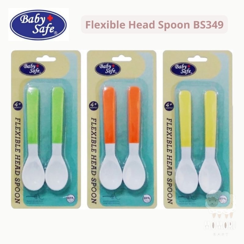 Baby Safe Flexible Head Spoon Isi 2 BS349 Sendok Makan Bayi